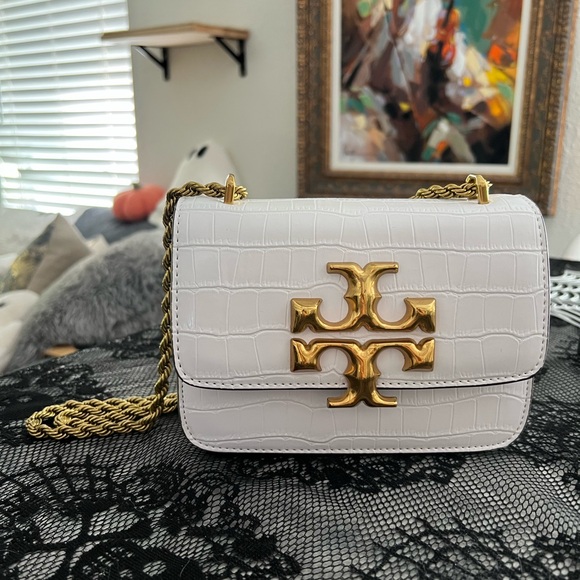 Tory Burch Handbags - White Tory Burch Eleanor Mini Embossed Leather Crossbody